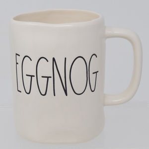 Rae Dunn Eggnog Mug Large Letters New Black White